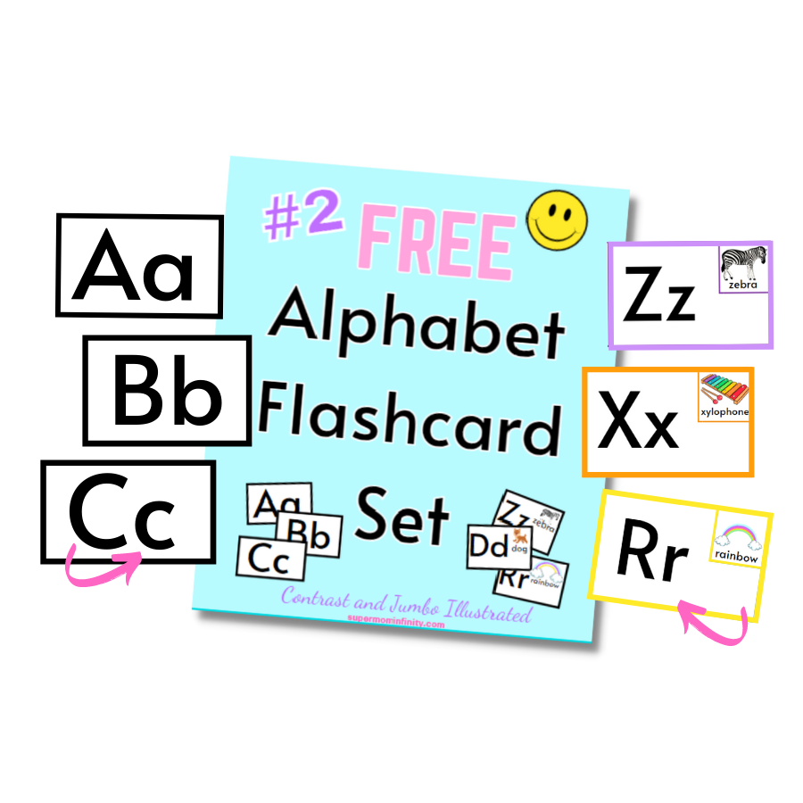 Free Alphabet Flashcards for toddlers and Preschoolers. Learning Printable for Kids. 