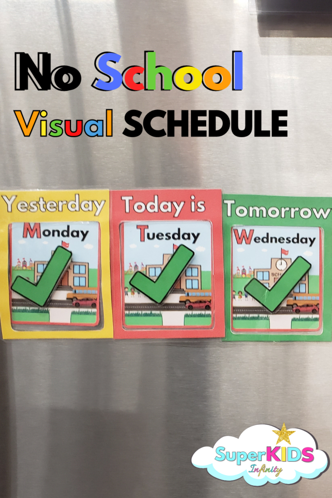 Autism Visual School Schedule | School Days v.s. No School Days