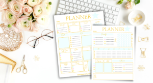 Printable Mommy Planner Template with Beautiful Colors and Organization sections to help mom get organized. Daily and Weekly Planner Printable for busy Moms