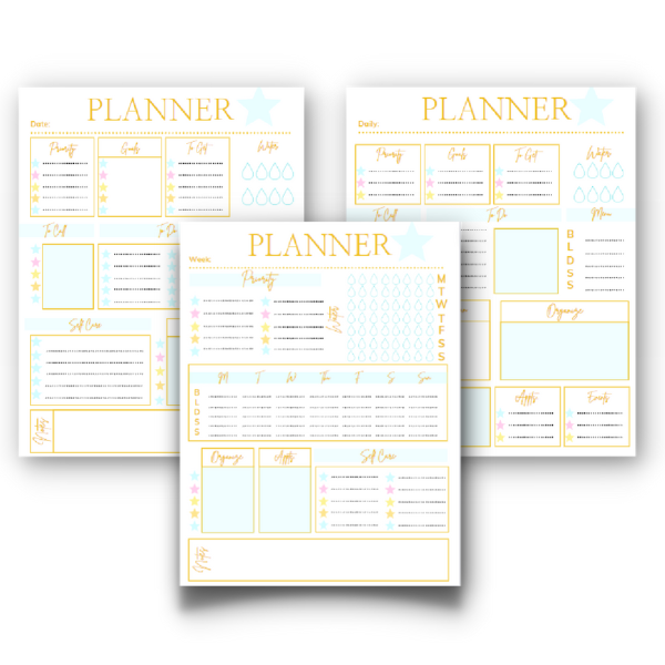 12 Month Calendar and Beautiful Planner Bundle for Moms