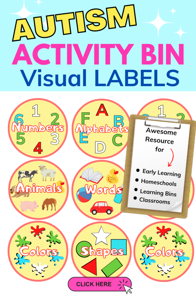 Learning bin labels for toddler activities and storage organizers. Toy storage bin labels for daily activities 